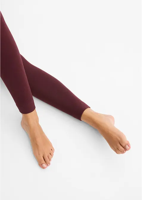 Leggings termici in maglia con morbido pile, 140 DEN, bonprix