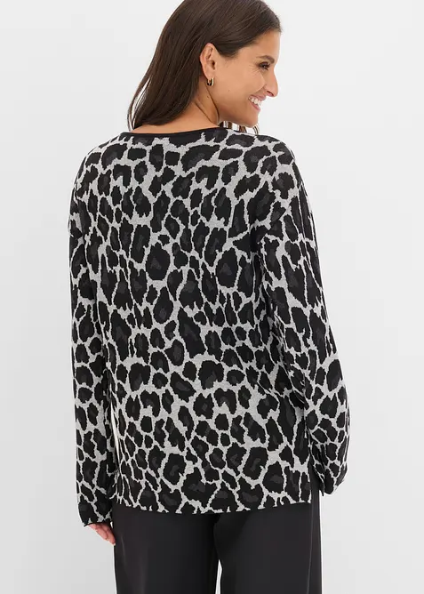 Maglione in filato fine con motivo jacquard, bonprix