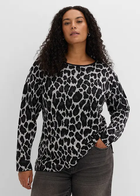 Maglione in filato fine con motivo jacquard, bonprix