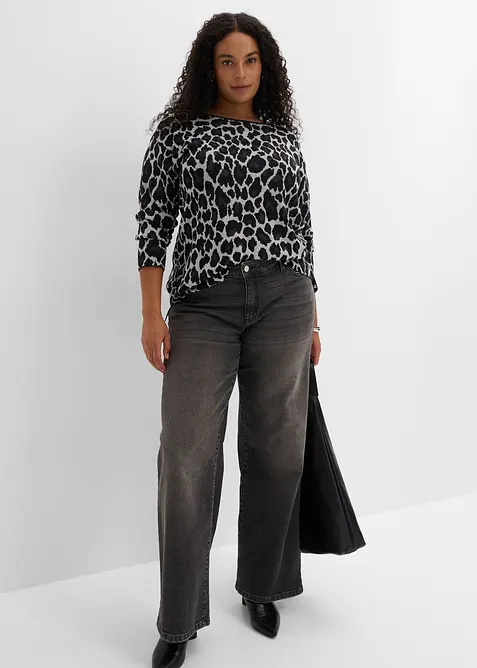 Maglione in filato fine con motivo jacquard, bonprix