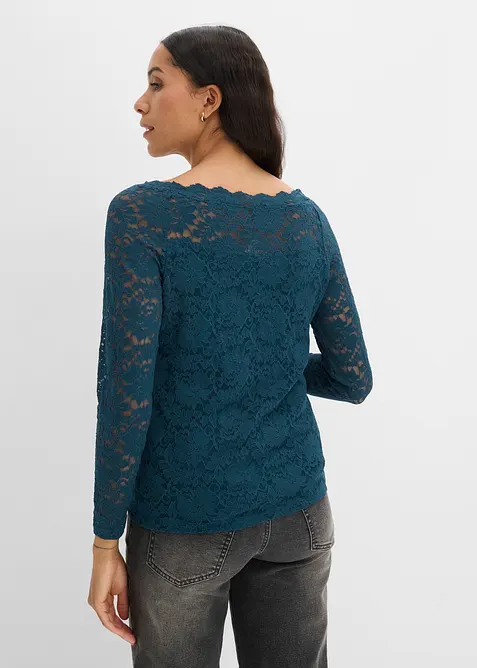 Maglia in pizzo a maniche lunghe, bonprix
