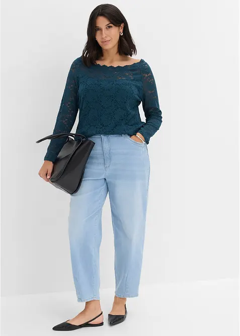 Maglia in pizzo a maniche lunghe, bonprix