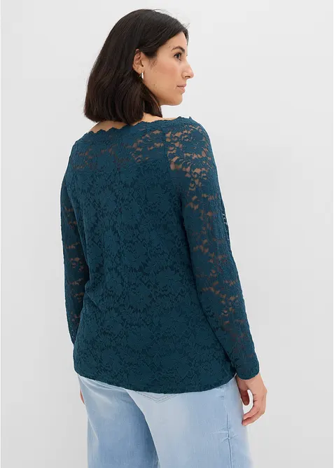Maglia in pizzo a maniche lunghe, bonprix