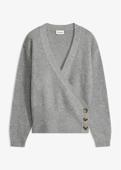 Maglione oversize con effetto incrociato, bonprix