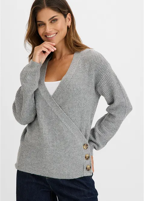 Maglione oversize con effetto incrociato, bonprix