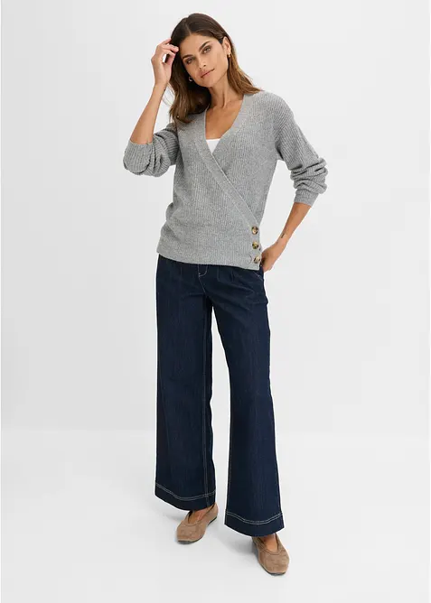 Maglione oversize con effetto incrociato, bonprix