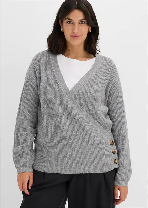 Maglione oversize con effetto incrociato, bonprix