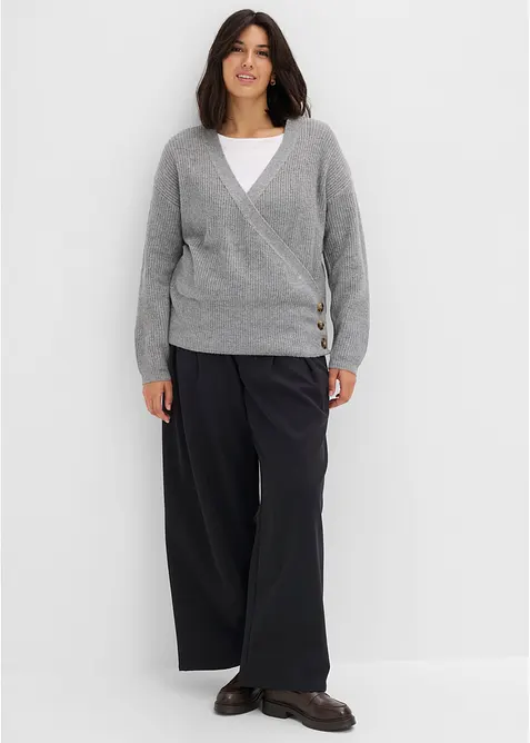 Maglione oversize con effetto incrociato, bonprix