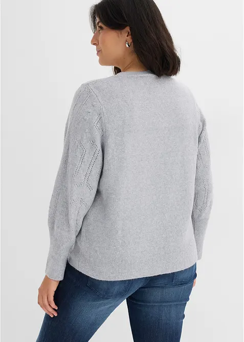 Maglione con motivo traforato, bonprix