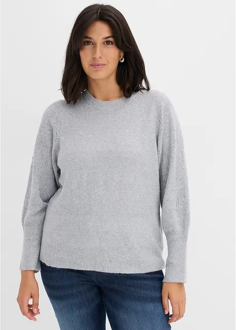 Maglione con motivo traforato, bonprix