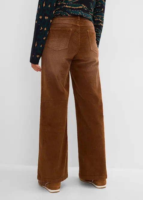 Pantaloni in velluto a coste di misto cotone elasticizzato, bonprix