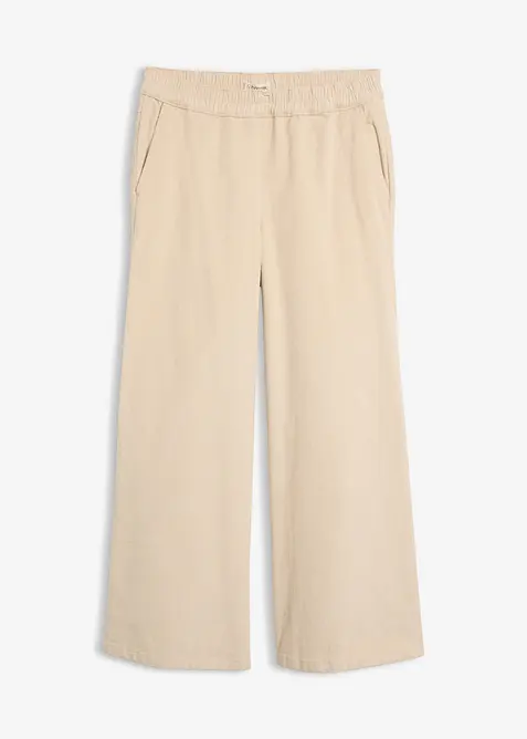Pantaloni in velluto di misto cotone, vita alta, bonprix
