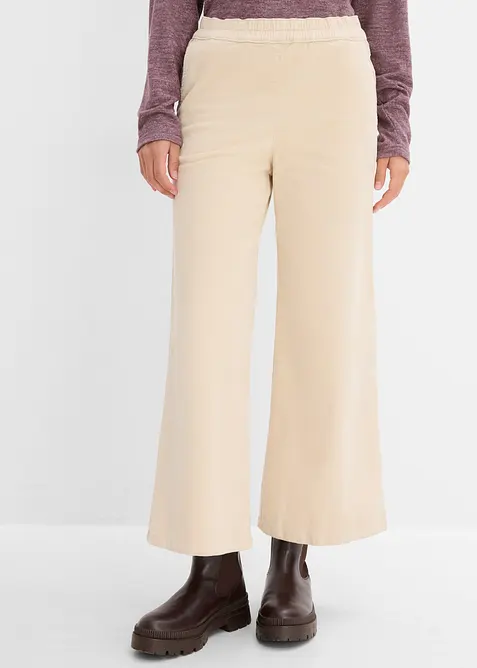 Pantaloni in velluto di misto cotone, vita alta, bonprix
