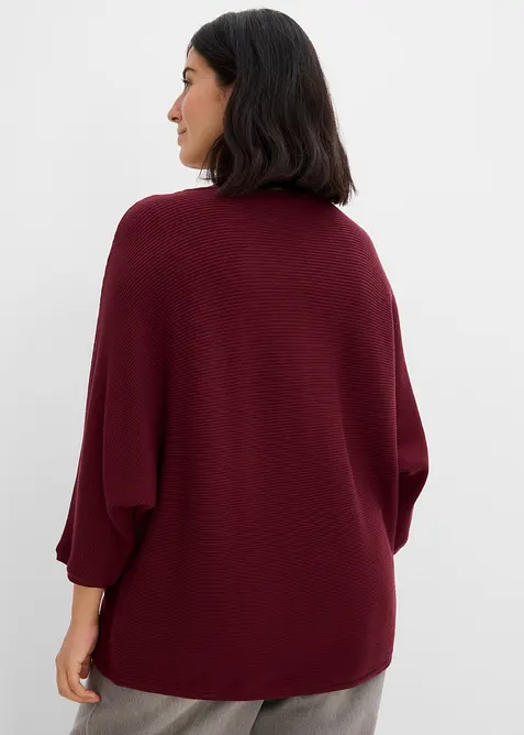 Maglione oversize a costine in misto viscosa, bonprix