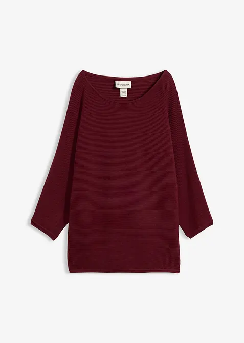Maglione oversize a costine in misto viscosa, bonprix