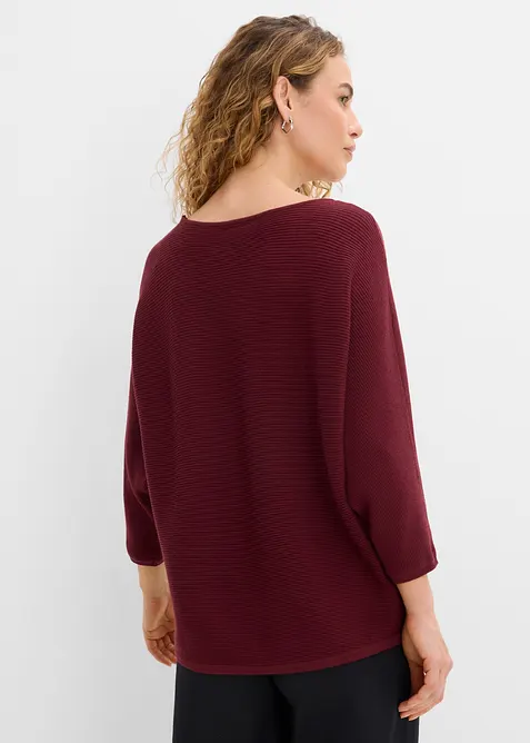 Maglione oversize a costine in misto viscosa, bonprix