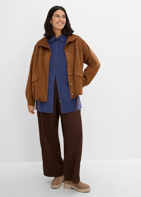 Camicia in velluto di misto cotone elasticizzato, bonprix