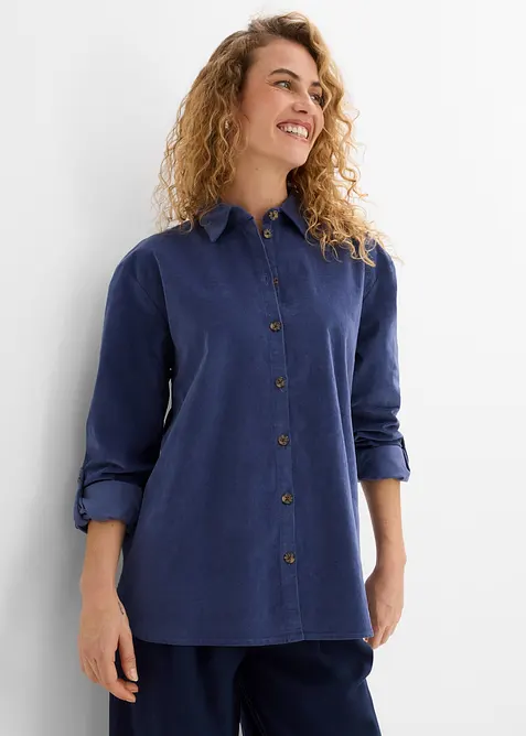 Camicia in velluto di misto cotone elasticizzato, bonprix