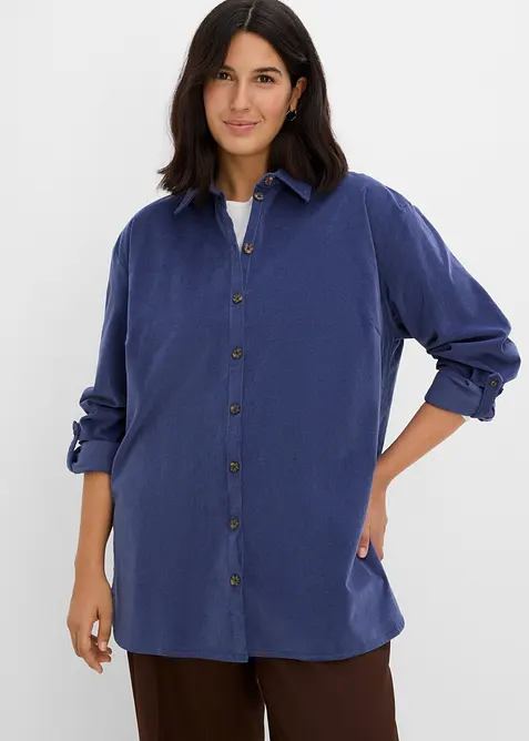 Camicia in velluto di misto cotone elasticizzato, bonprix