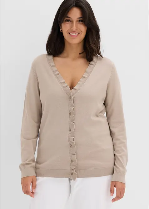 Cardigan in filato fine di misto viscosa fluente, bonprix