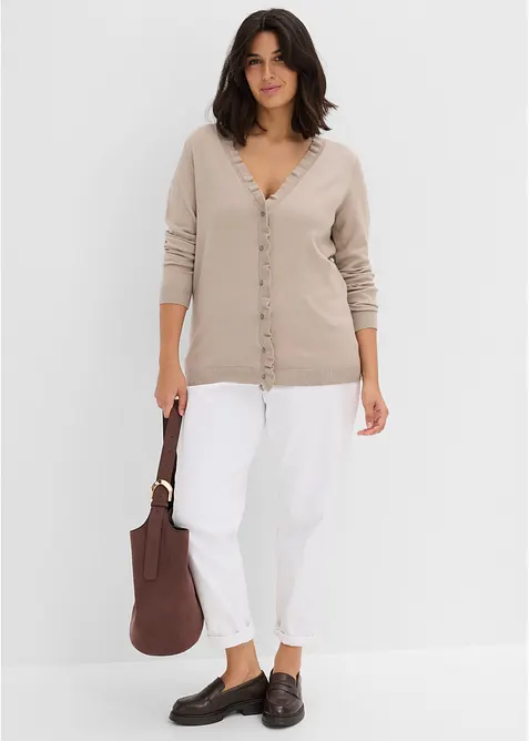Cardigan in filato fine di misto viscosa fluente, bonprix