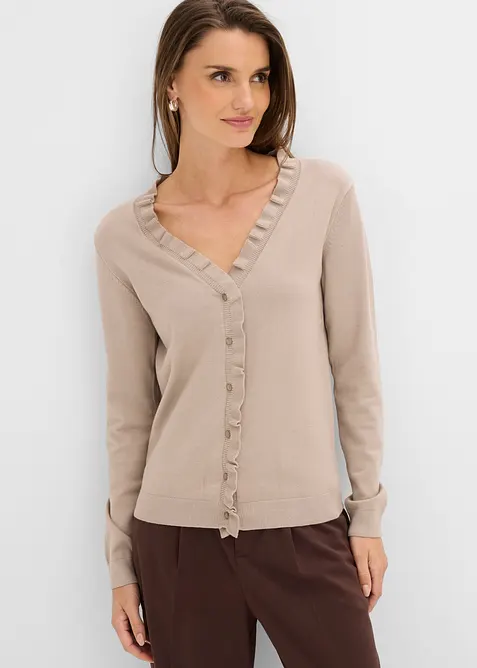 Cardigan in filato fine di misto viscosa fluente, bonprix