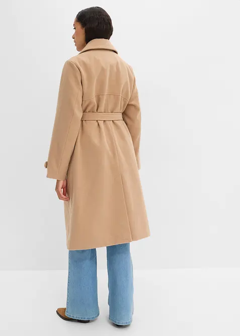 Trench invernale in simil lana, bonprix