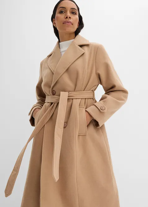 Trench invernale in simil lana, bonprix