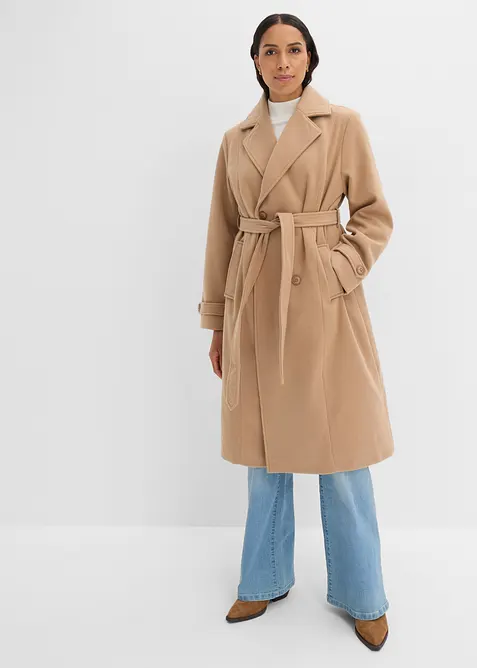 Trench invernale in simil lana, bonprix