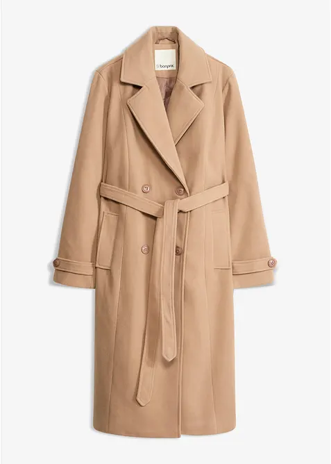 Trench invernale in simil lana, bonprix