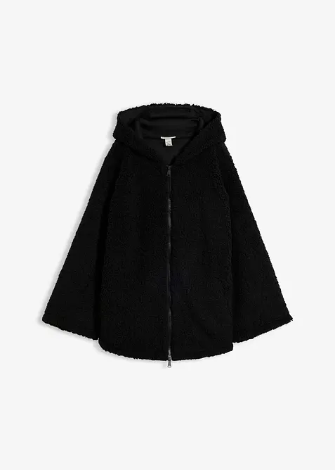Giacca in pile teddy svasata con spacchi laterali, bonprix