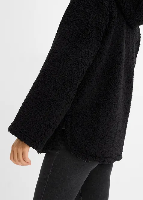 Giacca in pile teddy svasata con spacchi laterali, bonprix