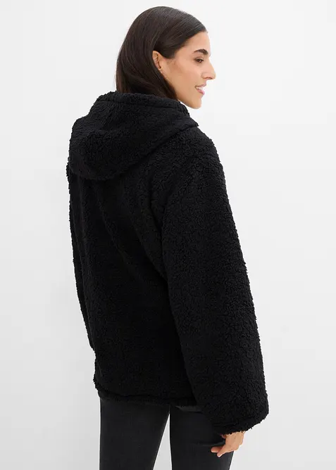 Giacca in pile teddy svasata con spacchi laterali, bonprix