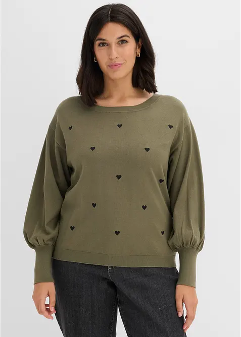 Maglione in filato fine misto viscosa, bonprix