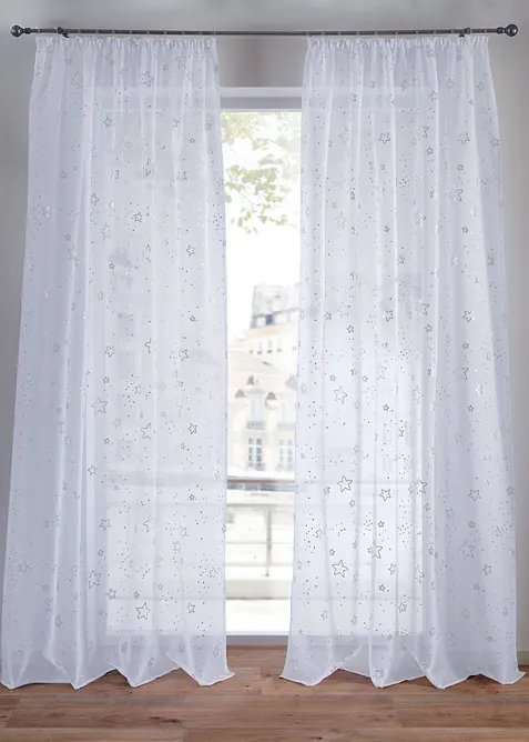 Tenda trasparente con stelle lucide (pacco da 1), bonprix
