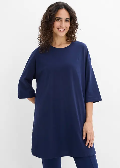 Maglia lunga oversize in puro cotone biologico, bonprix