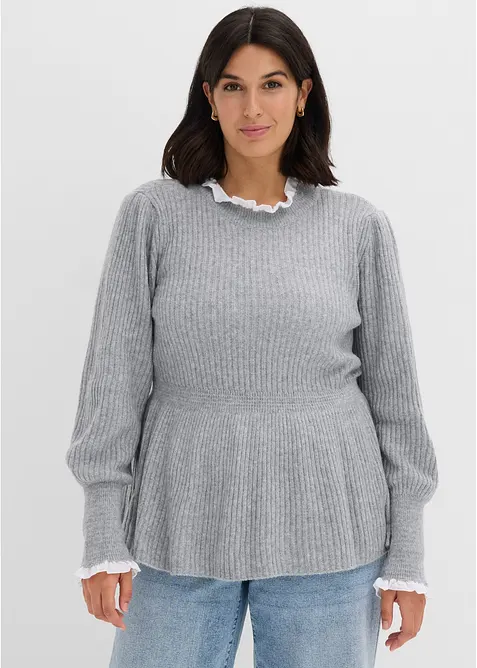 Maglione con inserto effetto camicia, bonprix