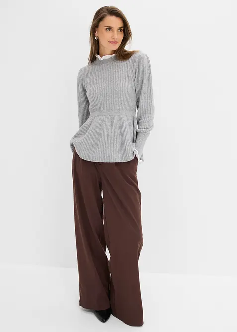 Maglione con inserto effetto camicia, bonprix