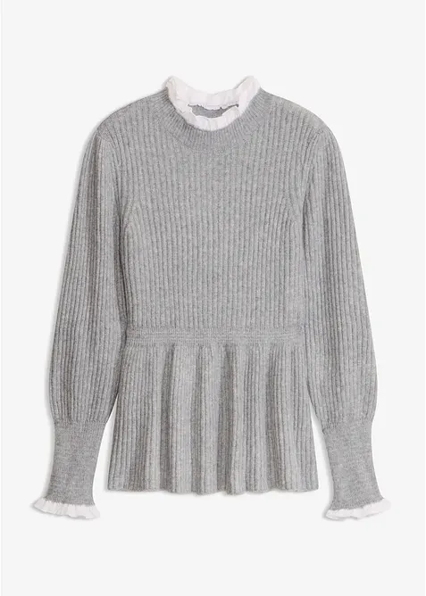 Maglione con inserto effetto camicia, bonprix