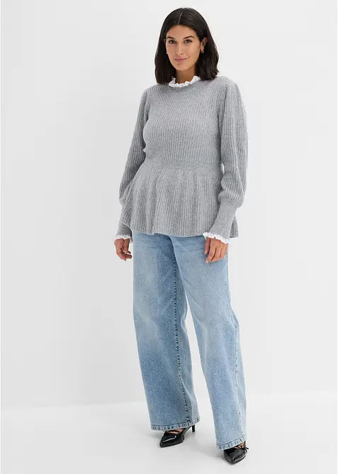 Maglione con inserto effetto camicia, bonprix