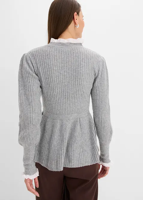 Maglione con inserto effetto camicia, bonprix