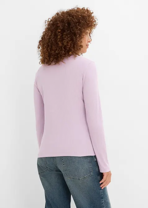 Maglia a maniche lunghe in puro cotone a coste, bonprix