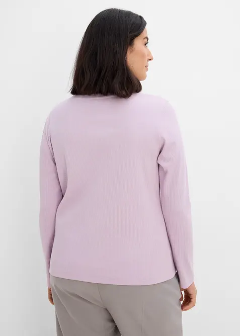 Maglia a maniche lunghe in puro cotone a coste, bonprix