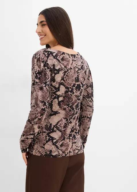 Maglia a maniche lunghe con accessorio, bonprix