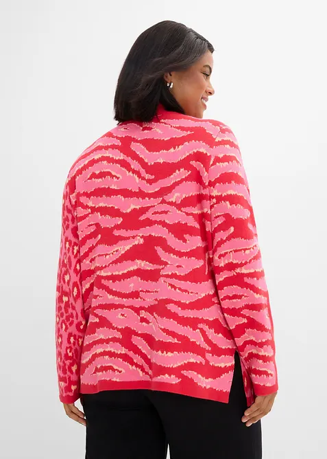 Maglione leopardato in filato fine, bonprix