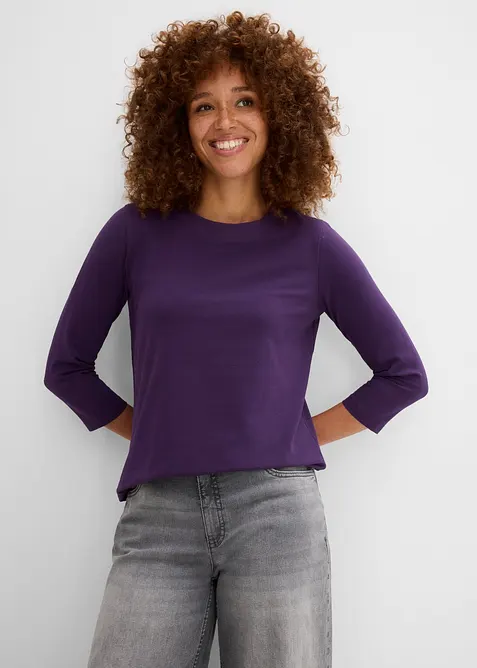 Maglia con maniche a 3/4 e puro cotone biologico, bonprix