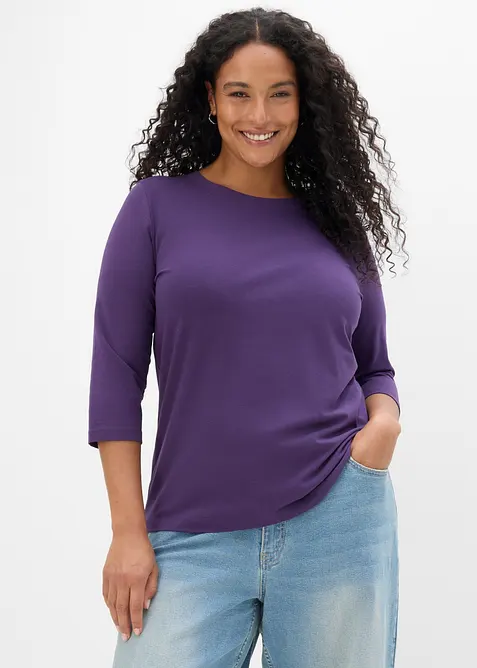 Maglia con maniche a 3/4 e puro cotone biologico, bonprix