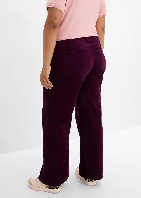 Pantaloni in velluto a coste di misto cotone elasticizzato, bonprix