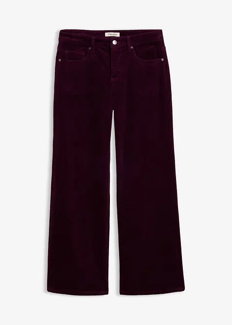 Pantaloni in velluto a coste di misto cotone elasticizzato, bonprix