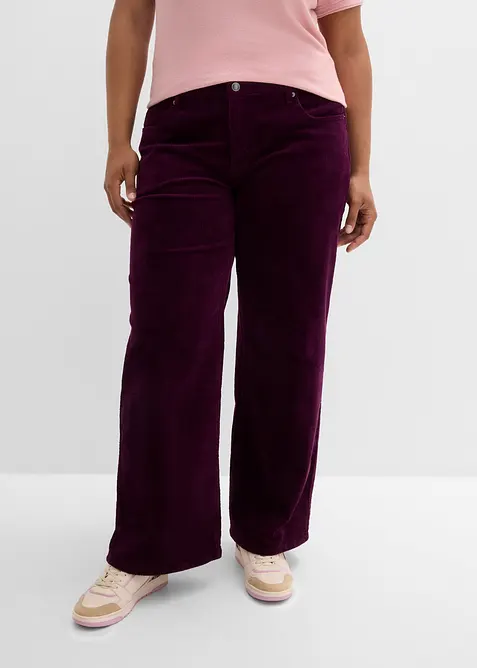Pantaloni in velluto a coste di misto cotone elasticizzato, bonprix